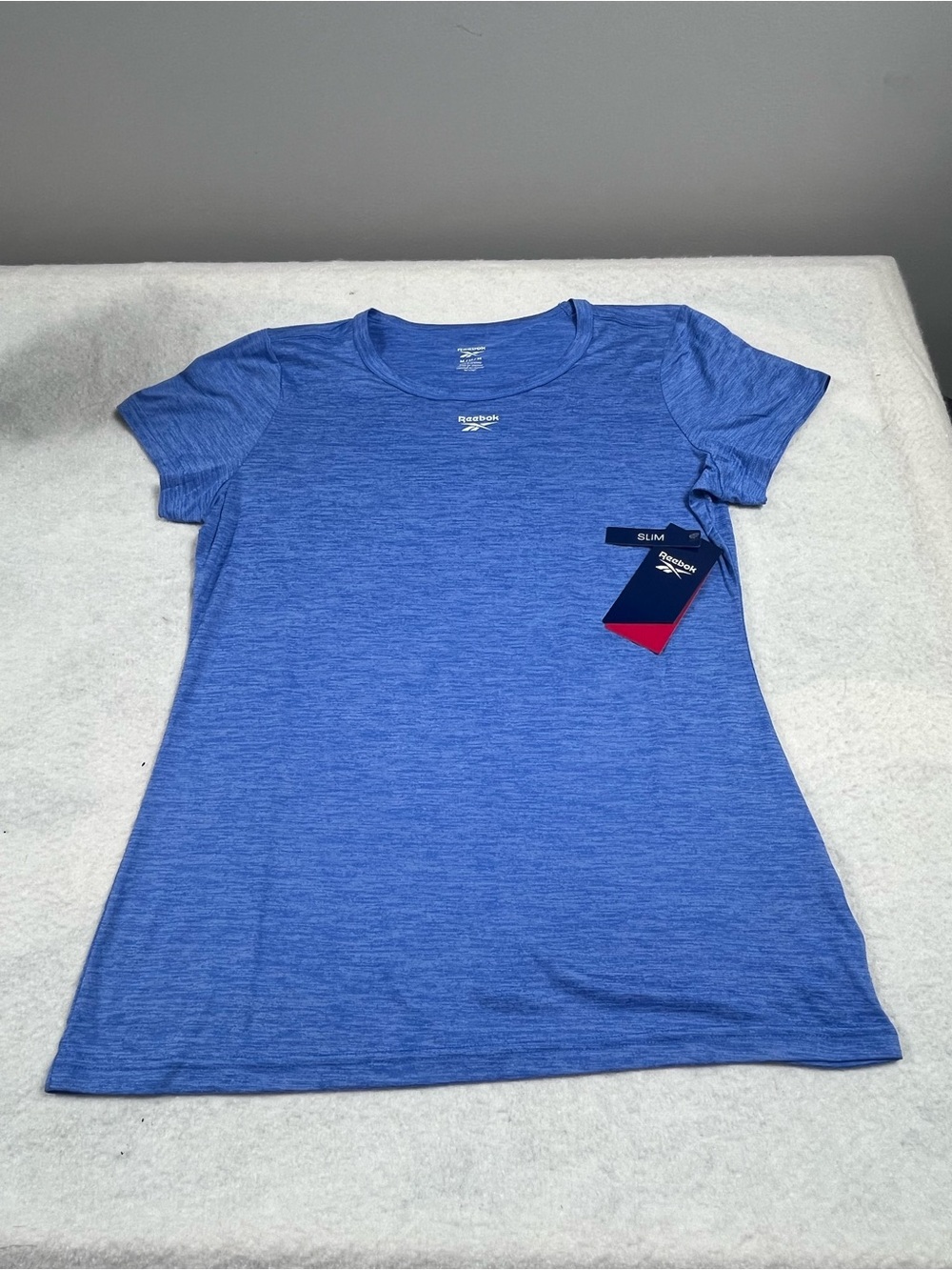 Reebok Women's Heather Blue Short Sleeve Athletic Tee